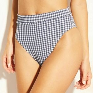Xhilarations Gingham High Waited Bikini Bottoms